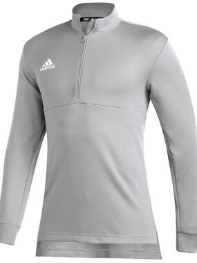 ADIDAS Aeroready Men's Team Issue Quarter Zip Light Grey Active Sweatshirt Sz XL